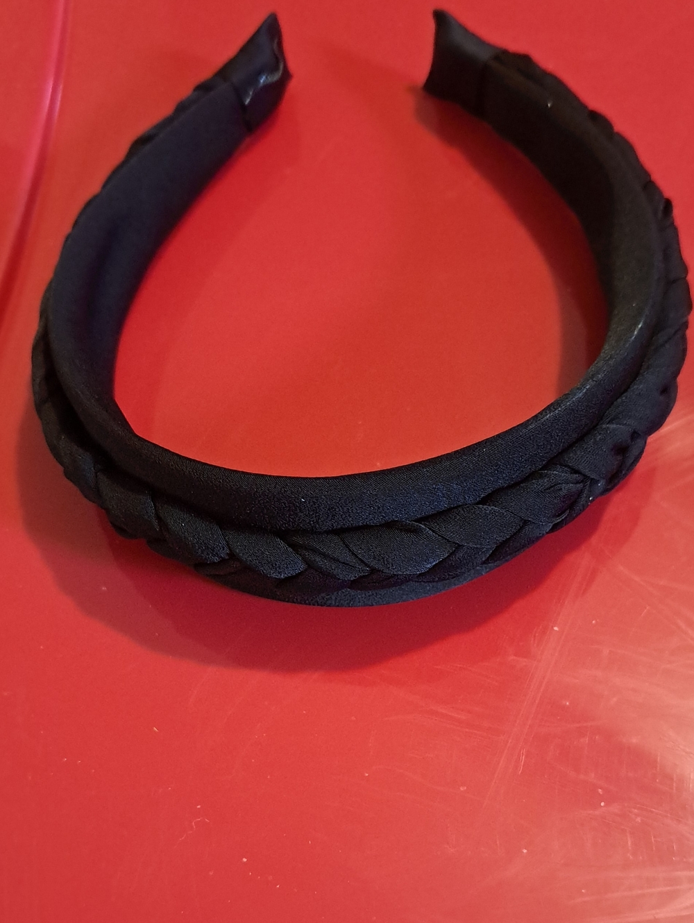 Elegant Braided Wide Headband Black